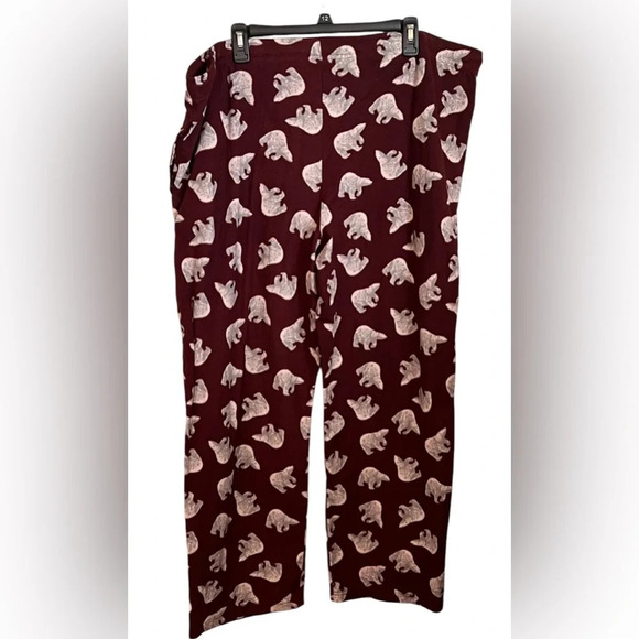Stafford Sleep Pants Maroon Color with White Polar Bears Size XL - Picture 7 of 10